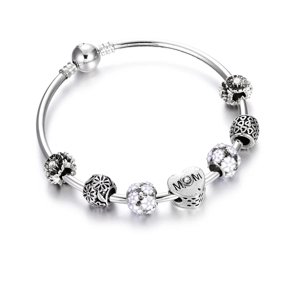 Charms Crystal Beads Women Bracelet Silver Round Stainless Steel Bangles Dreamcatcher Rainbow Snowflake Heart Pendant Girls Gift
Charms Crystal Beads Women Bracelet Silver Round Stainless Steel Bangles Dreamcatcher Rainbow Snowflake Heart Pendant Girls Gift
