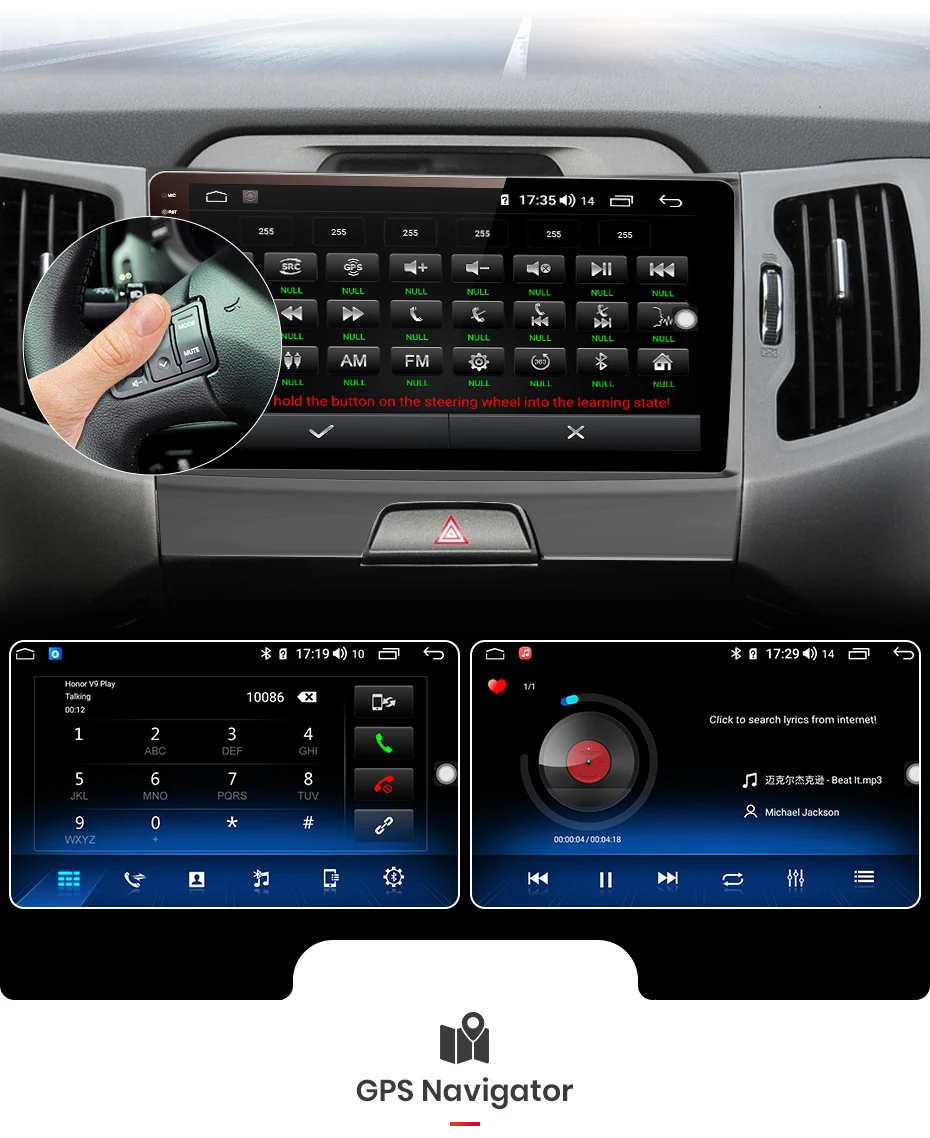 Sale Junsun V1 pro 4G+64G CarPlay Android 9.0 DSP For KIA Sportage 3 4 2010-2015 Car Radio Multimedia Video Player Navi GPS 2 din dvd 9