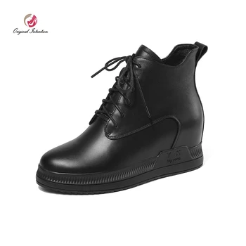 Original Intention Fashion Height Increasing Ankle Boots Women Winter Cow Leather Low Heel Bootie Casual Shoes Woman Black Beige
Original Intention Fashion Height Increasing Ankle Boots Women Winter Cow Leather Low Heel Bootie Casual Shoes Woman Black Beige