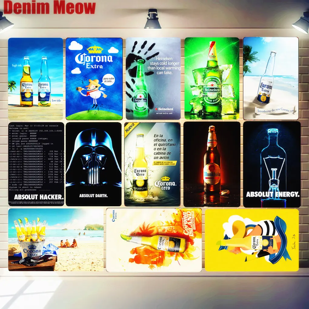 Corona Extra Vintage Metal Tin Sign Absolut Darth Painting Plate Retro Wall Pub Bar Home Decor Beer Heineken Wall Sticker MN118
Corona Extra Vintage Metal Tin Sign Absolut Darth Painting Plate Retro Wall Pub Bar Home Decor Beer Heineken Wall Sticker MN118