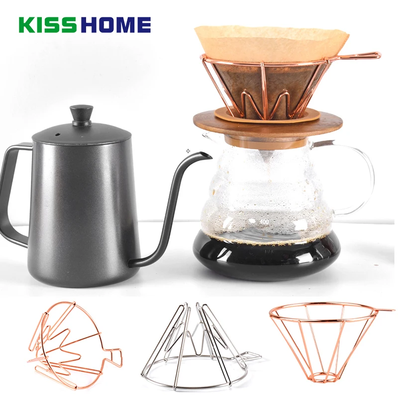 Rose Gold V60 1-4 Cups Coffee Filter Holder Metal Copper Brew Drip Silver Coffee Filters Accessories Funnel Mesh Filter
Rose Gold V60 1-4 Cups Coffee Filter Holder Metal Copper Brew Drip Silver Coffee Filters Accessories Funnel Mesh Filter