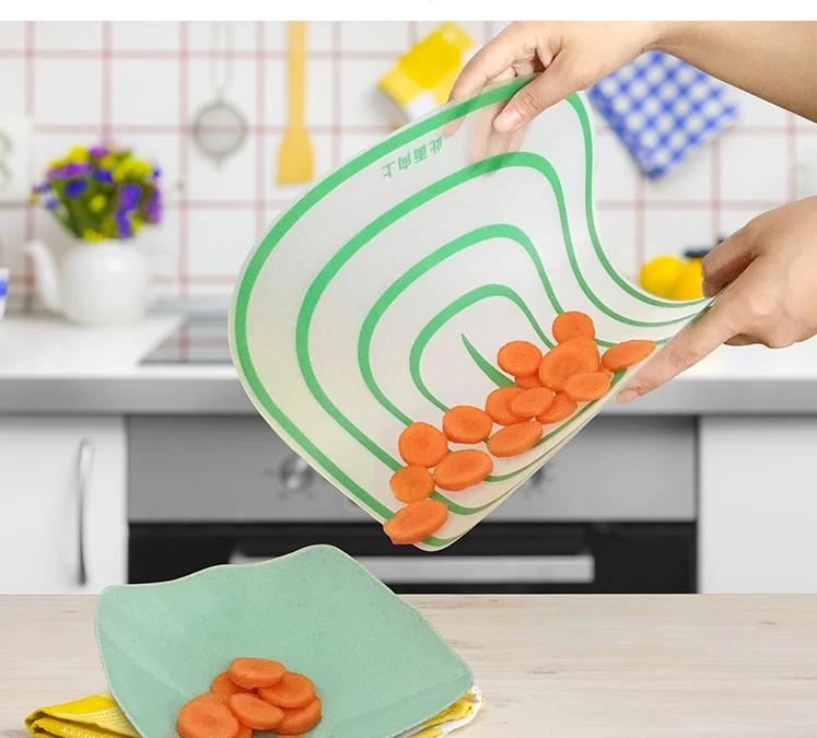 Description Picture 4 of item1PC Kitchen Transparent Cutting Board Vegetable Chopping Board Frosted Plastic Chopping Board Multifunctional Table Board