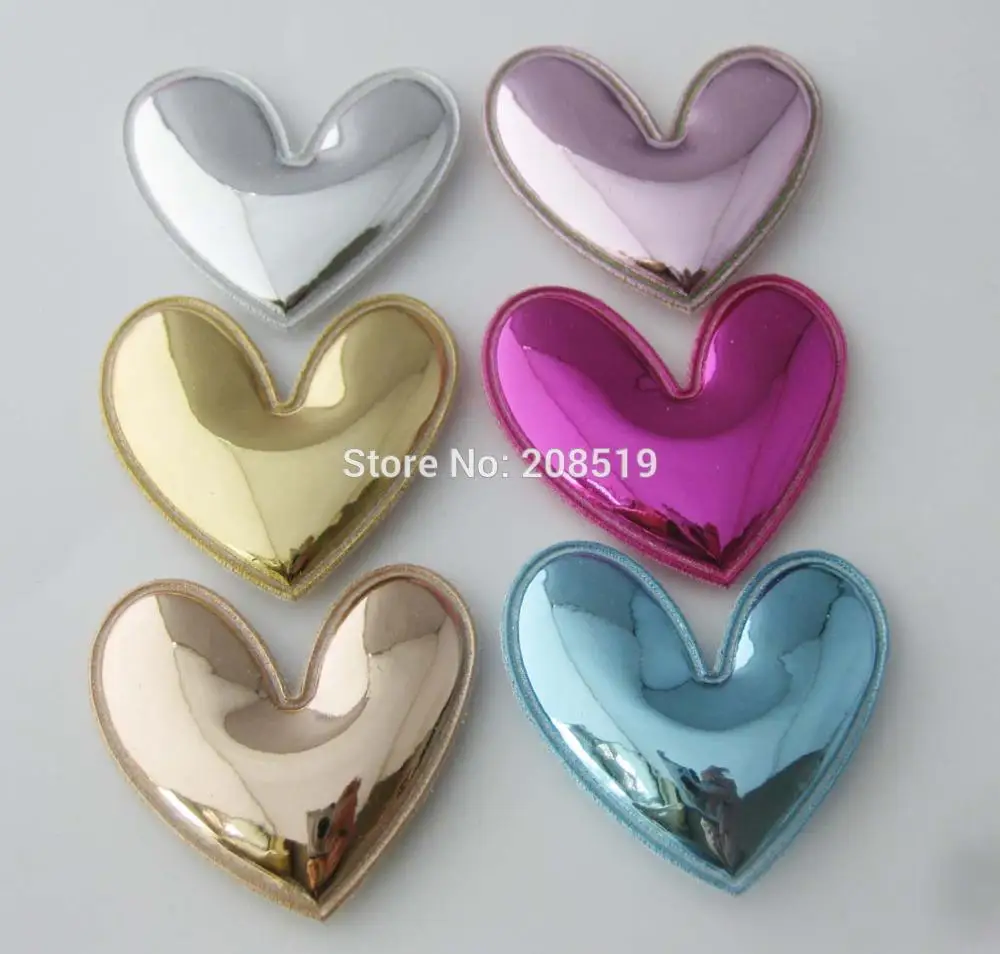 PANVVN high quality shiny PU padded heart appliques for hairclips 60pcs 42mm*47mm Love patch stick on
PANVVN high quality shiny PU padded heart appliques for hairclips 60pcs 42mm*47mm Love patch stick on