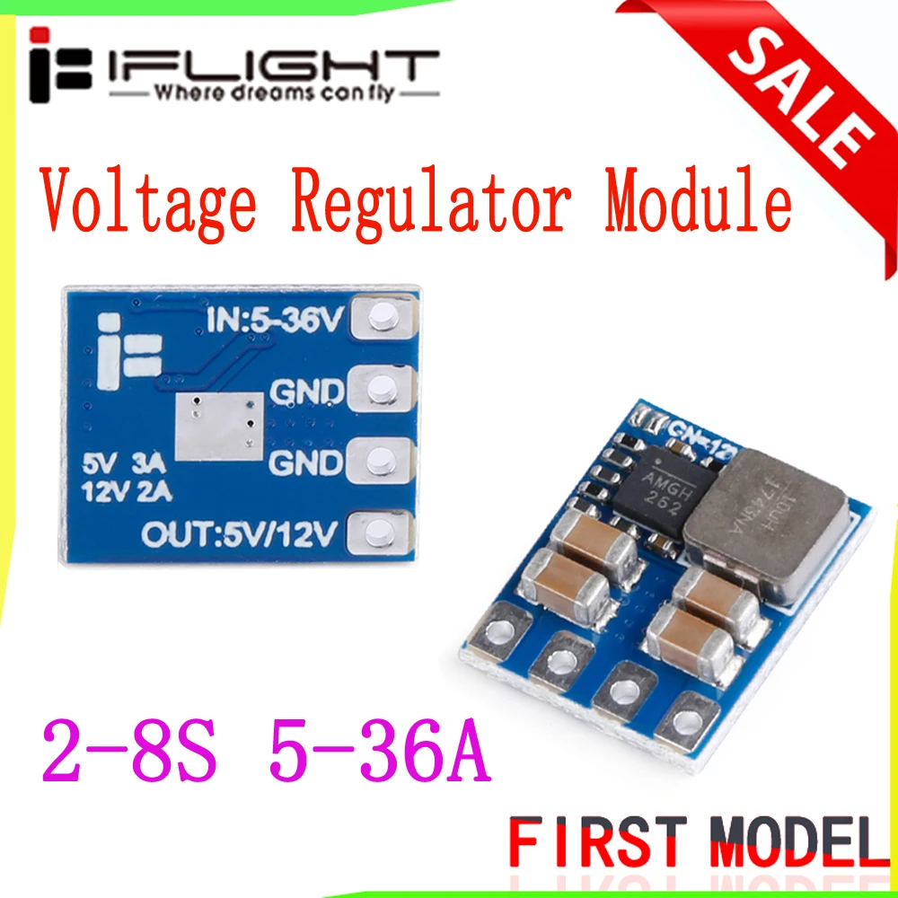 iFlight 2-8S 5-36A Voltage Regulator Module 5V 2A 12V/3A Mirco BEC Output Power Supply Module Board for FPV RC Model DIY Parts
iFlight 2-8S 5-36A Voltage Regulator Module 5V 2A 12V/3A Mirco BEC Output Power Supply Module Board for FPV RC Model DIY Parts
