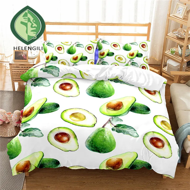 HELENGILI 3D Bedding Set Fruit Avocado Print Duvet Cover Set Lifelike Bedclothes with Pillowcase Bed Set Home Textiles #NYG-03
HELENGILI 3D Bedding Set Fruit Avocado Print Duvet Cover Set Lifelike Bedclothes with Pillowcase Bed Set Home Textiles #NYG-03