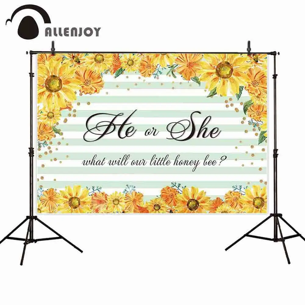 Allenjoy backgrounds for photography green stripes sunflower Golden dots backdrop Gender revealing summer party photocall studio
Allenjoy backgrounds for photography green stripes sunflower Golden dots backdrop Gender revealing summer party photocall studio
