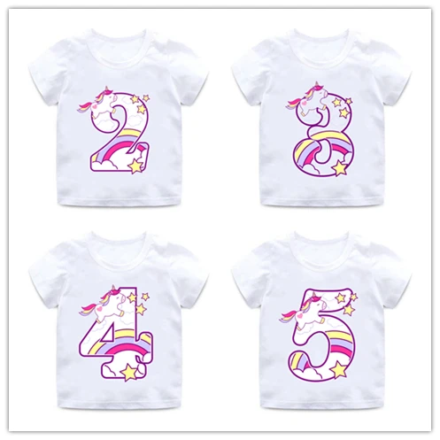 Boys/girls Happy Birthday Unicorn Number 1-9 Bow Print T Shirt Baby Cartoon Funny T-shirt Kids Birthday Present Clothes,ooo5238
Boys/girls Happy Birthday Unicorn Number 1-9 Bow Print T Shirt Baby Cartoon Funny T-shirt Kids Birthday Present Clothes,ooo5238