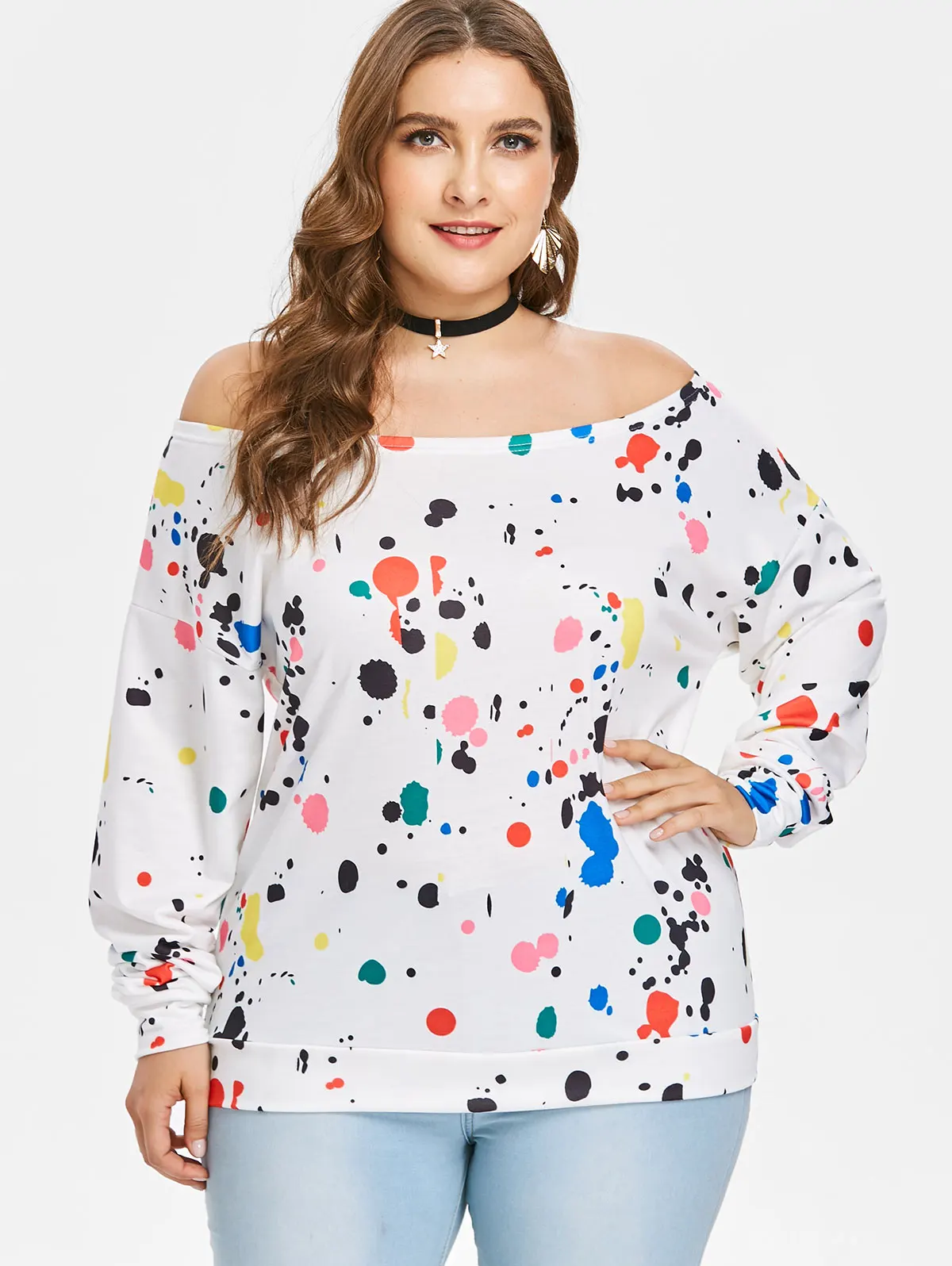 Wipalo Plus Size Autumn Splashing 3D Ink Pattern Convertible Sweatshirt Off Shoulder Skew Neck Harajuku Pullovers Hoodie 5XL
Wipalo Plus Size Autumn Splashing 3D Ink Pattern Convertible Sweatshirt Off Shoulder Skew Neck Harajuku Pullovers Hoodie 5XL