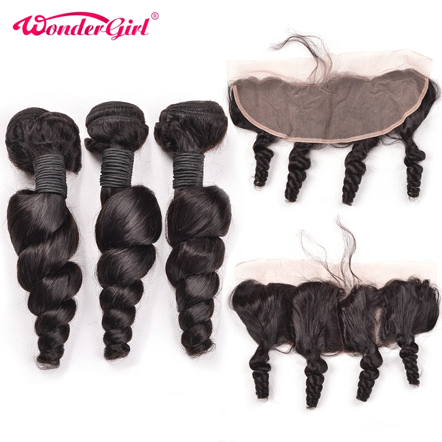 Ear To Ear Lace Frontal Closure With Bundles Brazilian Loose Wave Bundles With Frontal Wonder girl 100% Remy Human Hair Bundles
Ear To Ear Lace Frontal Closure With Bundles Brazilian Loose Wave Bundles With Frontal Wonder girl 100% Remy Human Hair Bundles