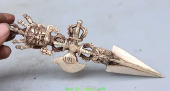 001248 Chinese Tibet Bronze Silver Mahakala Buddha Vajra Phurpa Dagger Statue
001248 Chinese Tibet Bronze Silver Mahakala Buddha Vajra Phurpa Dagger Statue