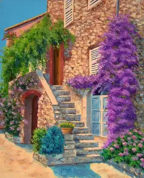 High quality Oil painting Canvas Reproductions Stair and bougainvillea By Jean Marc Janiaczyk hand painted
High quality Oil painting Canvas Reproductions Stair and bougainvillea By Jean Marc Janiaczyk hand painted
