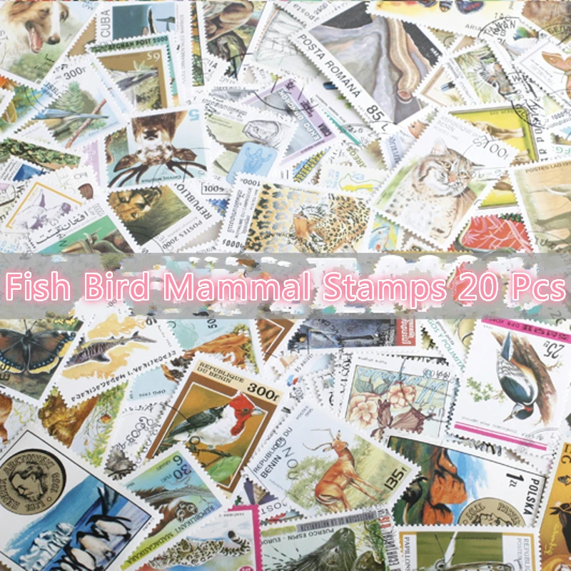 20Pcs/Pack Fish Bird Mammal Animals Stamps All Different From Many Countries NO Repeat Marked Postage Stamps Collecting
20Pcs/Pack Fish Bird Mammal Animals Stamps All Different From Many Countries NO Repeat Marked Postage Stamps Collecting