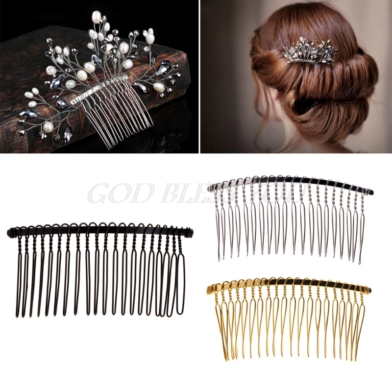 DIY Blank Metal Hair Clips Wedding Veil Side Comb 20 Teeth Bridal Hair Accessories
DIY Blank Metal Hair Clips Wedding Veil Side Comb 20 Teeth Bridal Hair Accessories