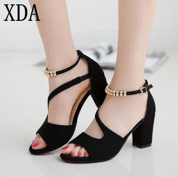 XDA 2019 fashion sexy fish mouth hollow Roman sandals thick with beaded high heels female summer Sexy female sandals
XDA 2019 fashion sexy fish mouth hollow Roman sandals thick with beaded high heels female summer Sexy female sandals