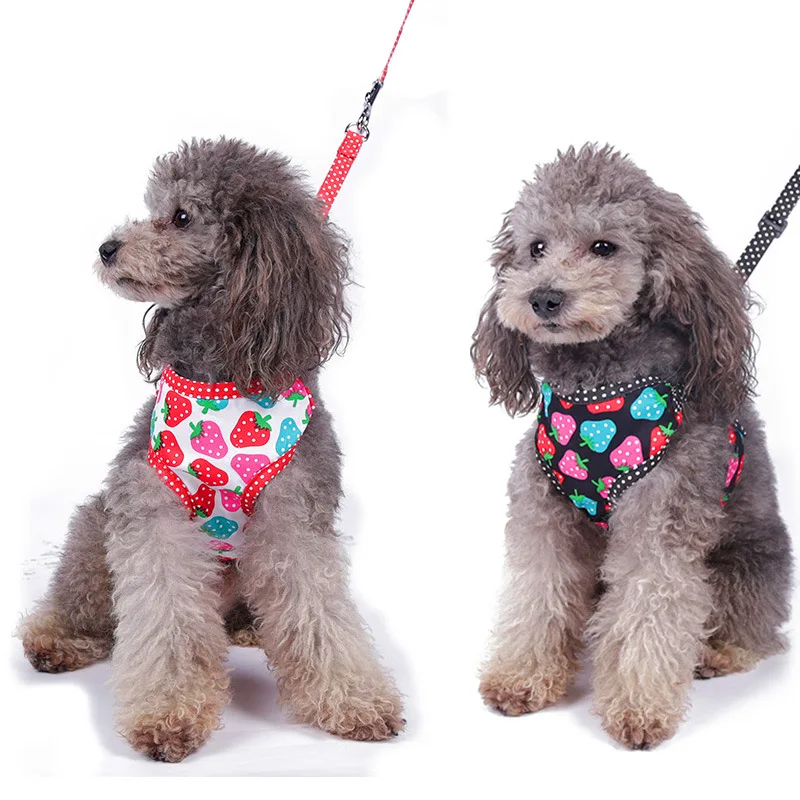 Puppy Pet Harness for Dogs Fashion Strawberry Pattern Soft Breathable French Bulldog Harness Leash Sets for Cat Small Dogs S-L
Puppy Pet Harness for Dogs Fashion Strawberry Pattern Soft Breathable French Bulldog Harness Leash Sets for Cat Small Dogs S-L