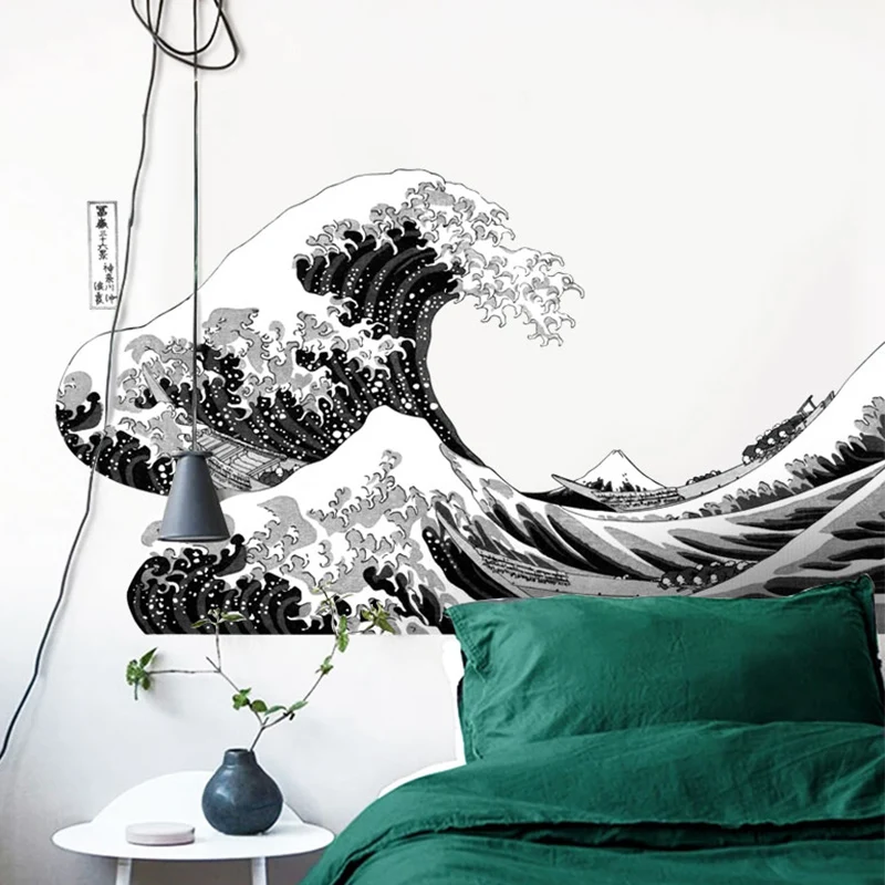 Wall Sticker modern Black and white home decor living room Decoration wall art accessories bedroom Great Wave off Kanagawa diy
Wall Sticker modern Black and white home decor living room Decoration wall art accessories bedroom Great Wave off Kanagawa diy