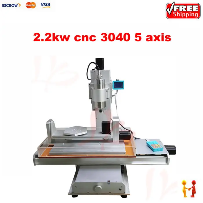 Three dimensional 2.2kw 5 axis 3040 cnc milling machine with ball screw water sink for Wood metal aluminum Bronze | Инструменты