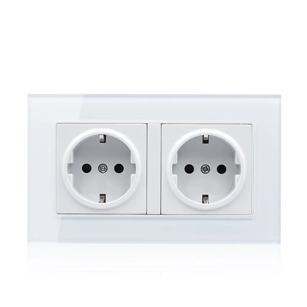 Wall Crystal Glass Panel Power Germany Socket Grounded 16a Eu Standard Electrical Black Double Outlet 146mm * 86mm
Wall Crystal Glass Panel Power Germany Socket Grounded 16a Eu Standard Electrical Black Double Outlet 146mm * 86mm