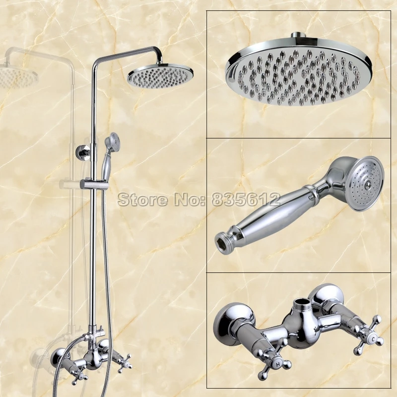 Modern Wall Mounted Bathroom Dual Handle Rain Shower Set Faucet with Handheld Shower Head Polished Chrome Finish Wcy304
Modern Wall Mounted Bathroom Dual Handle Rain Shower Set Faucet with Handheld Shower Head Polished Chrome Finish Wcy304