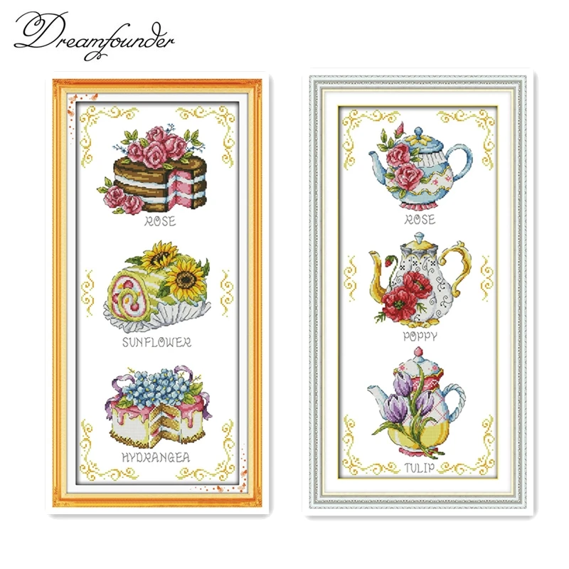 Flower cake teapot cross stitch kit counted white canvas fabric 18ct pre printed 14ct 11ct embroidery DIY handmade needlework
Flower cake teapot cross stitch kit counted white canvas fabric 18ct pre printed 14ct 11ct embroidery DIY handmade needlework
