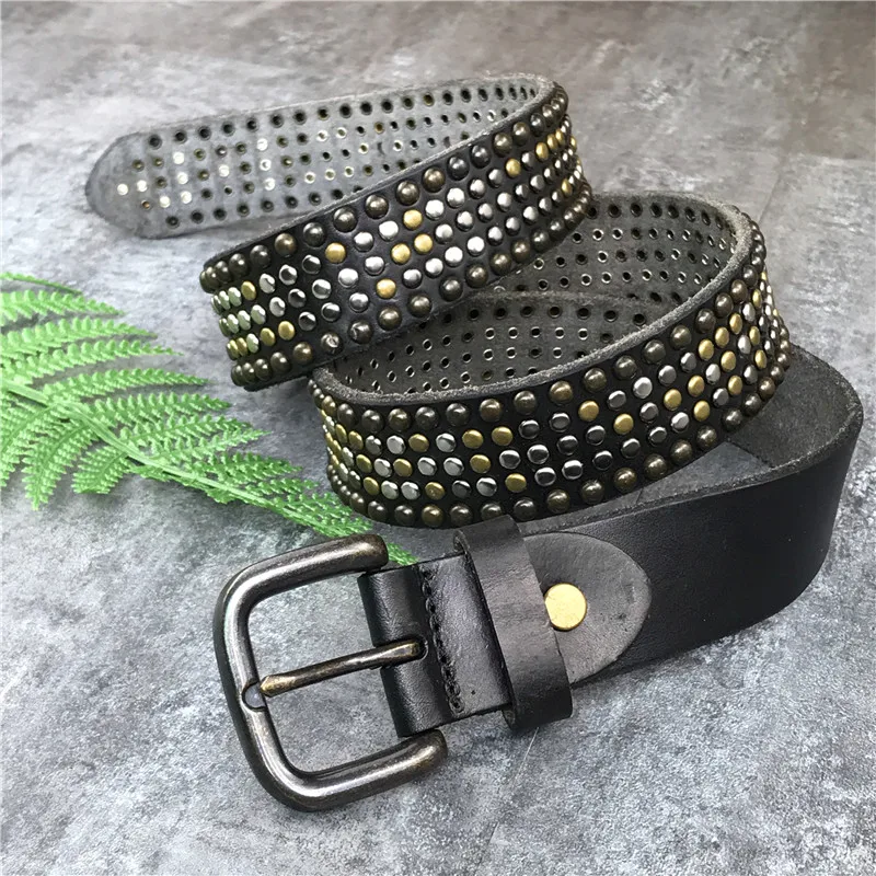 Metal Stud Rivet Jeans Men Belt Leather Belt Men Punk Belts For Women Ceinture Homme Male Strap Cowgirl Belt Woman MBT0523
Metal Stud Rivet Jeans Men Belt Leather Belt Men Punk Belts For Women Ceinture Homme Male Strap Cowgirl Belt Woman MBT0523