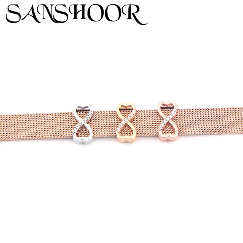 SANSHOOR Jewelry Crystal Double Heart Slide Charm Fit Stainless Steel Mesh Bracelet for Women & Lovers as DIY Accessories Making
SANSHOOR Jewelry Crystal Double Heart Slide Charm Fit Stainless Steel Mesh Bracelet for Women & Lovers as DIY Accessories Making