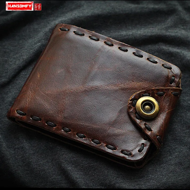 HANSOMFY Men's wallet short retro top layer cowhide handmade wallet men's vertical card coins purses
HANSOMFY Men's wallet short retro top layer cowhide handmade wallet men's vertical card coins purses