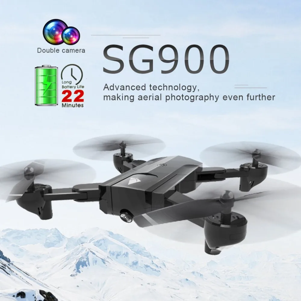 SG900 Foldable Quadcopter 2.4GHz 720P Drone Quadcopter WIFI FPV Drones GPS Optical Flow Positioning RC Drone With Camera
SG900 Foldable Quadcopter 2.4GHz 720P Drone Quadcopter WIFI FPV Drones GPS Optical Flow Positioning RC Drone With Camera