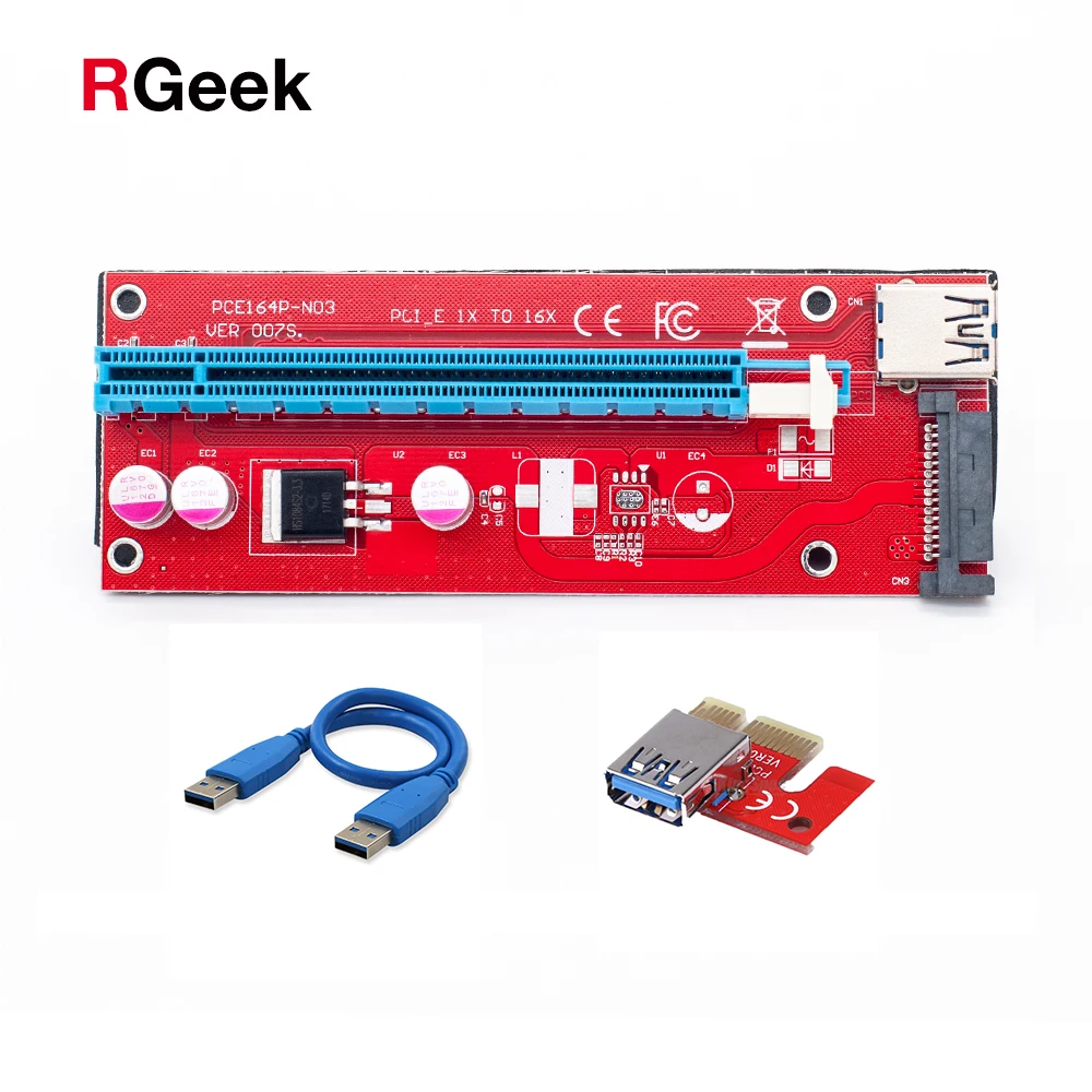 Red PCI-E 1X to 16X Riser 007S Card Extender PCI Express Adapter USB 3.0 Cable 15Pin Professional SATA Power Supply for Miner
Red PCI-E 1X to 16X Riser 007S Card Extender PCI Express Adapter USB 3.0 Cable 15Pin Professional SATA Power Supply for Miner
