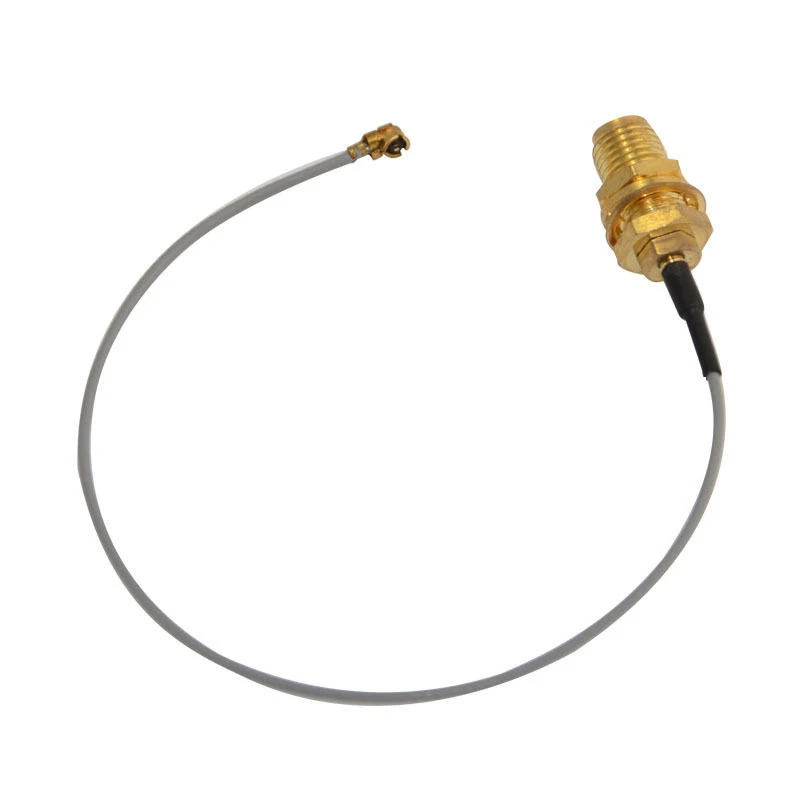 IPX / u.fl to SMA Jack female bulkhead pigtail cable Mini-PCI 15cm RF Assemblies Gold
IPX / u.fl to SMA Jack female bulkhead pigtail cable Mini-PCI 15cm RF Assemblies Gold