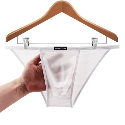 Male fork rims translucent panties Brief male Ice Silk Low waist U Convex Design Underwear men 1732
Male fork rims translucent panties Brief male Ice Silk Low waist U Convex Design Underwear men 1732