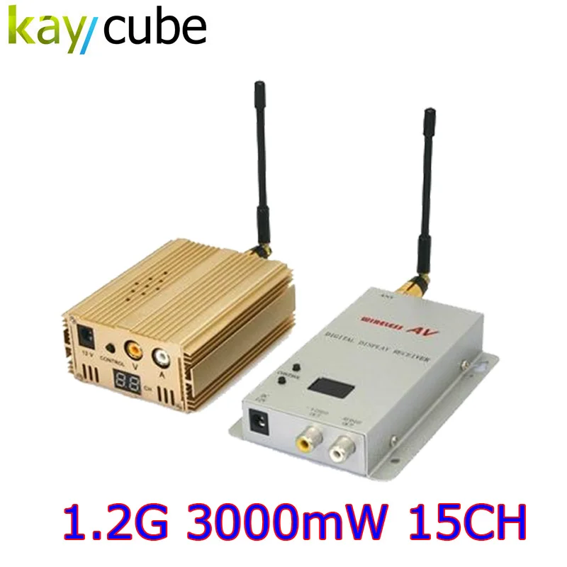 

NEW 1.2GHz 3000mW 3W 15 Channel Digital Wireless AV Sender Transmitter and Receiver Audio Video Sender for CCTV Surveillance