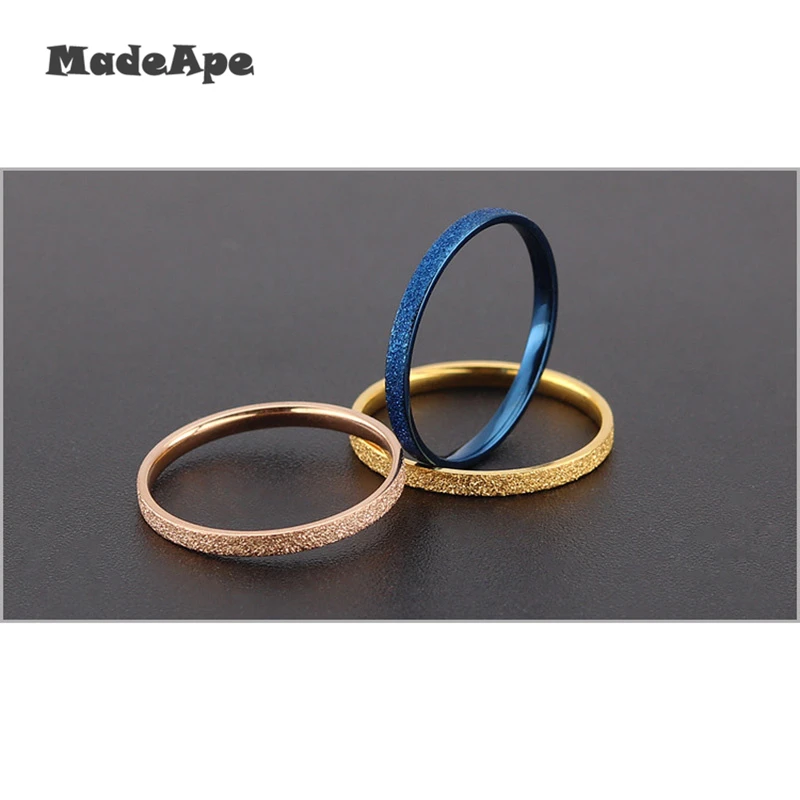 MadApe Fashion Simple Scrub Stainless Steel Women Rings 2mm Width Rose Gold Color Finger Jewelry Gift For Girl
MadApe Fashion Simple Scrub Stainless Steel Women Rings 2mm Width Rose Gold Color Finger Jewelry Gift For Girl