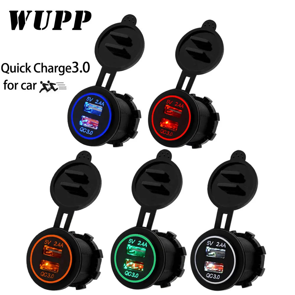 WUPP QC 3.0 Power Socket Car Quick Charger Dual USB Vehicle DC12V-24V Waterproof 5V/3.4A 2 port Charging For iPhone Android
WUPP QC 3.0 Power Socket Car Quick Charger Dual USB Vehicle DC12V-24V Waterproof 5V/3.4A 2 port Charging For iPhone Android