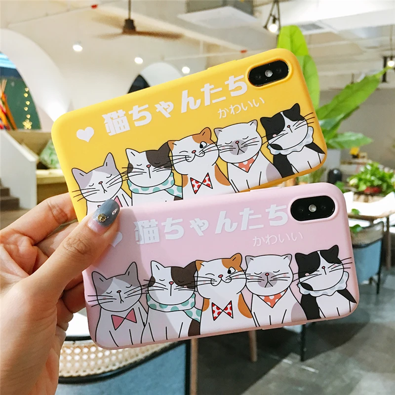 WTSZKL Japanese cute cartoon cat pattern TPU anti-fall mobile phone case for iPhone 6 6s 7 8 plus X XR XS Max soft silicone case
WTSZKL Japanese cute cartoon cat pattern TPU anti-fall mobile phone case for iPhone 6 6s 7 8 plus X XR XS Max soft silicone case