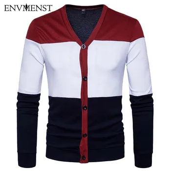 Envmenst Fashion Men Sweater Business Leisure Slim Knit Sweater Big V-Neck Single Breasted Patchwork Man Cardigan Sweater
Envmenst Fashion Men Sweater Business Leisure Slim Knit Sweater Big V-Neck Single Breasted Patchwork Man Cardigan Sweater