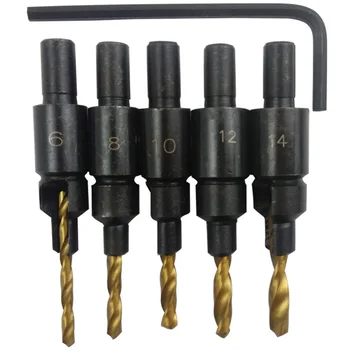 5pcs/set Woodworking Counter Bit Drill Bit Set Wood Countersinks Drill Bit Set with Hex Wrench Screw Size #6 #8 #10 #12 #14
5pcs/set Woodworking Counter Bit Drill Bit Set Wood Countersinks Drill Bit Set with Hex Wrench Screw Size #6 #8 #10 #12 #14