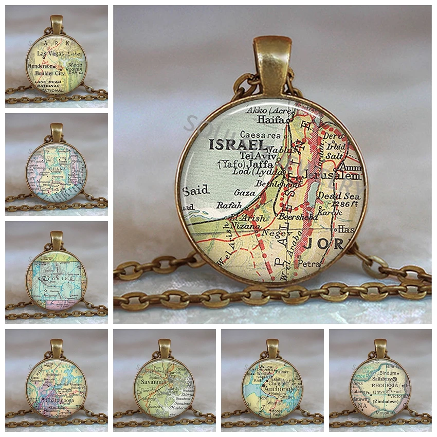 Glass Dome Necklace World Map Pendant Bronze Chain Jewelry Israel Vintage Map Handmade Glass Cabochon Necklace
Glass Dome Necklace World Map Pendant Bronze Chain Jewelry Israel Vintage Map Handmade Glass Cabochon Necklace