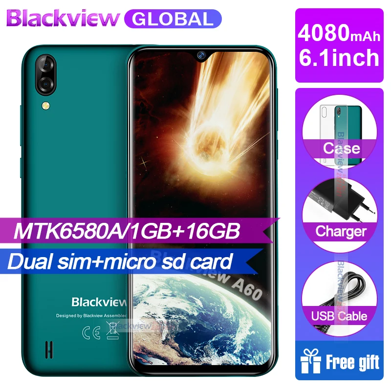 New arrival Blackview A60 Smartphone 4080mAh battery 19:9 6.1 inch dual Camera 1GB RAM 16GB ROM Mobile phone 13MP+5MP camera
New arrival Blackview A60 Smartphone 4080mAh battery 19:9 6.1 inch dual Camera 1GB RAM 16GB ROM Mobile phone 13MP+5MP camera