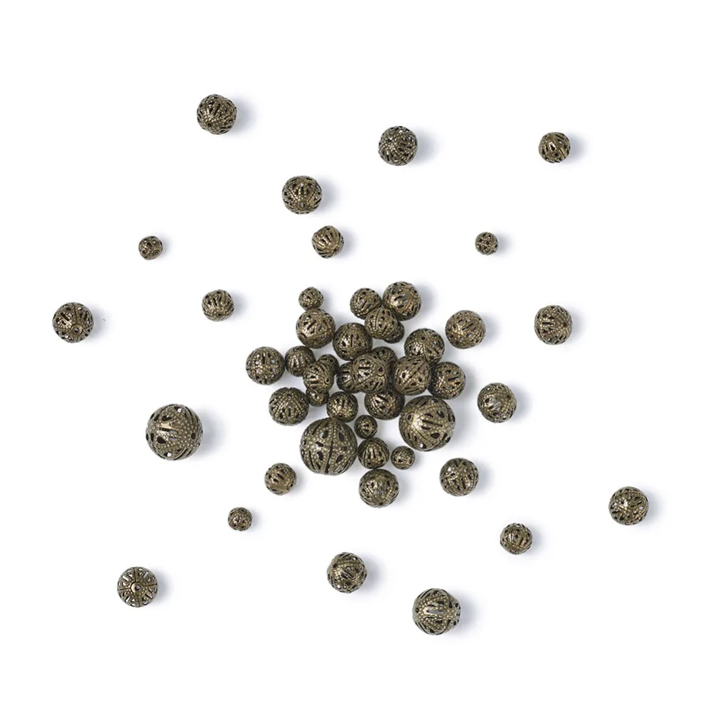 Pandahall Approx 170pcs/100g 6~16mm Antique Bronze Mixed Iron Filigree Hollow Round Beads for DIY Jewelry Making Hole: 1mm
Pandahall Approx 170pcs/100g 6~16mm Antique Bronze Mixed Iron Filigree Hollow Round Beads for DIY Jewelry Making Hole: 1mm