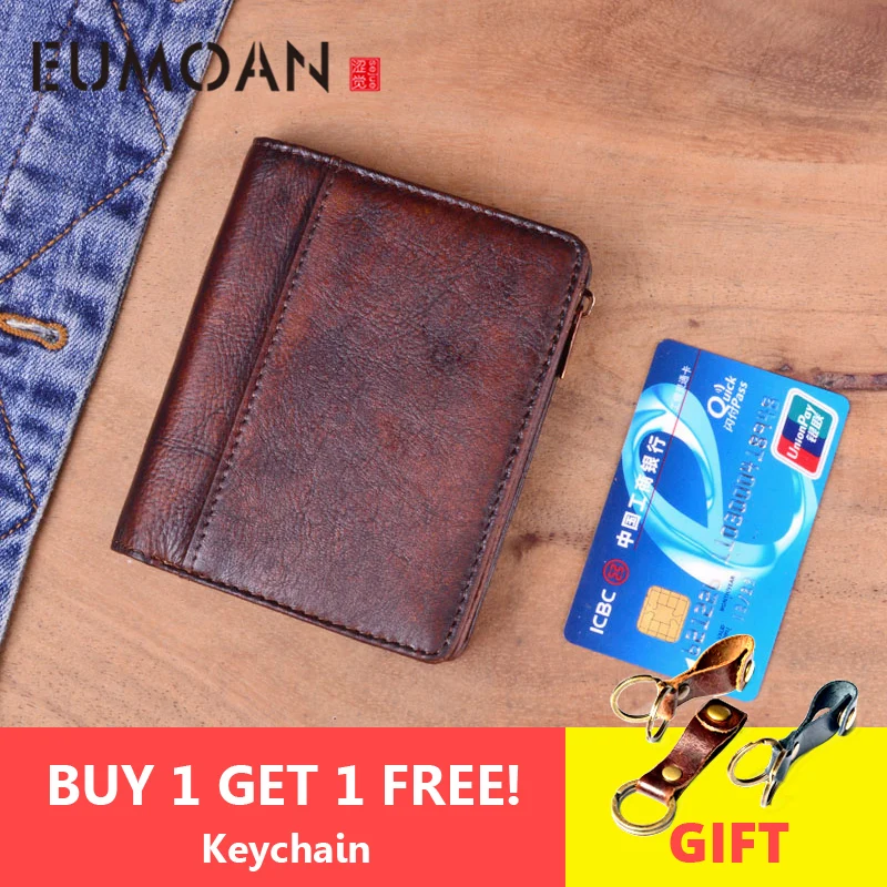 EUMOAN New Genuine Cow Leather Men Wallet Men's Vintage Short Slim Wallets Purse Credit Card Holder With Coin Pocket Bag
EUMOAN New Genuine Cow Leather Men Wallet Men's Vintage Short Slim Wallets Purse Credit Card Holder With Coin Pocket Bag