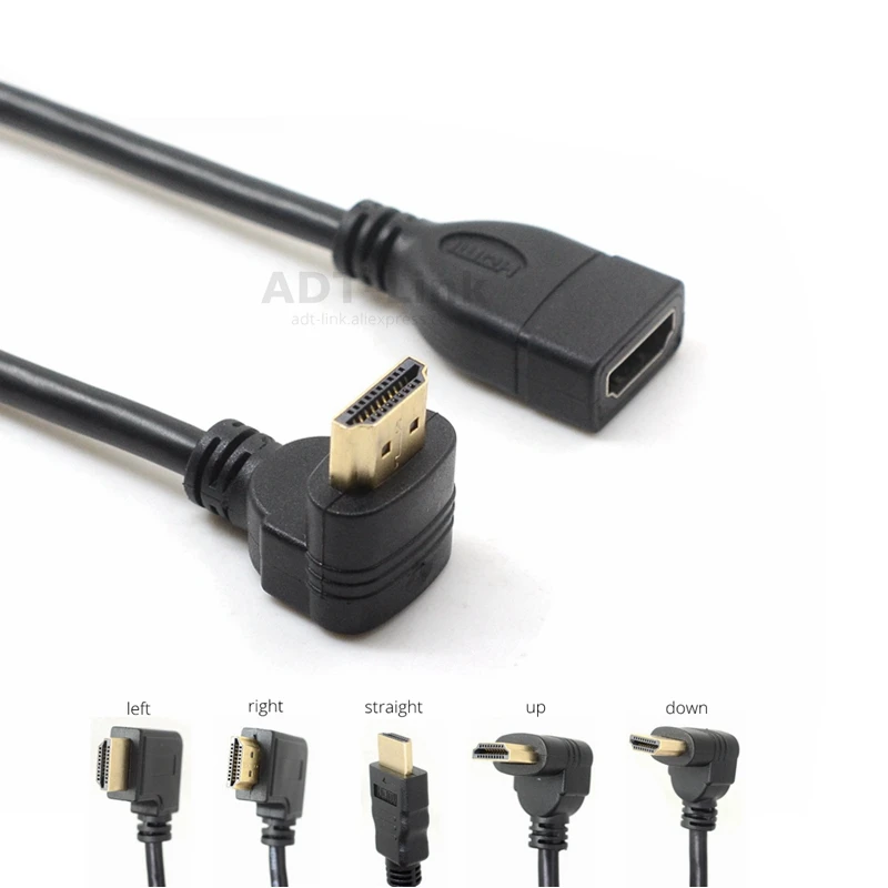 0.1M High Speed HDMI Extension Cable 90 Degree Right Angled Male to Female HDMI Cable for HDTV Computer Projector
0.1M High Speed HDMI Extension Cable 90 Degree Right Angled Male to Female HDMI Cable for HDTV Computer Projector