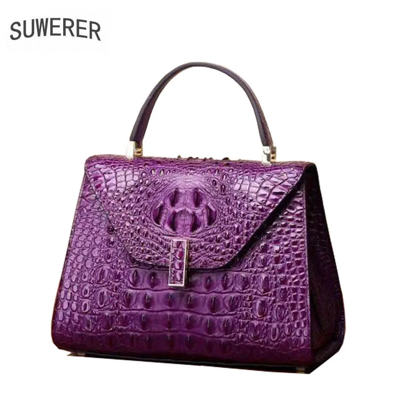 SUWERER 2020 New Superior cowhide women genuine leather bags crocodile pattern Fashion luxury leather tote bag small
SUWERER 2020 New Superior cowhide women genuine leather bags crocodile pattern Fashion luxury leather tote bag small