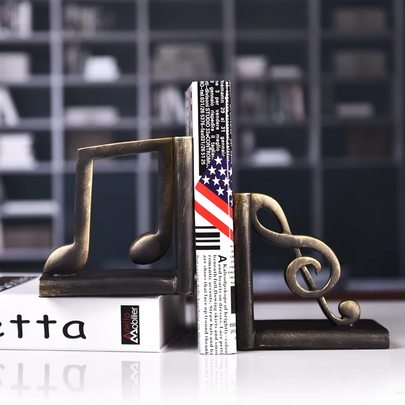2019 Newest Creative Books Bookends Bookshelf Simple And Elegant music symbol Book Holder