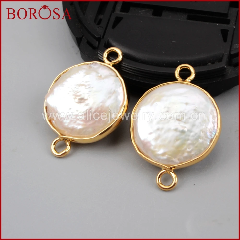 BOROSA 10PCS Gold Color Natural Pearl Connector for Bracelet,Freshwater Pearl Round Bezel Connector for Jewelry Making G1405
BOROSA 10PCS Gold Color Natural Pearl Connector for Bracelet,Freshwater Pearl Round Bezel Connector for Jewelry Making G1405