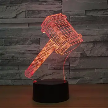 3D LED Illusion Lamp with The Thor Hammer Shape LED 7 Colors 3D Night Lights as Home Decorations Lights
3D LED Illusion Lamp with The Thor Hammer Shape LED 7 Colors 3D Night Lights as Home Decorations Lights