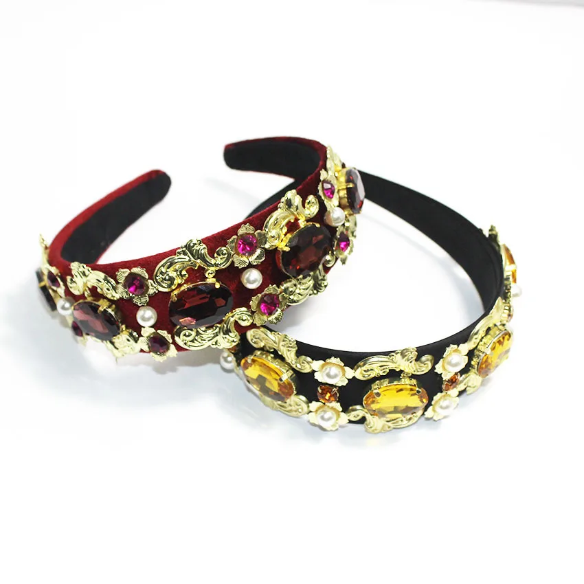 New Europe and America Baroque satin gem headband casual fashion show hair accessories 994 | Украшения и аксессуары