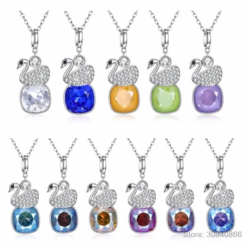 LEKANI Crystal Women 's Pendant Necklaces Classic Silver Colourful Swan Necklaces Jewelry Christmas Party Gifts
LEKANI Crystal Women 's Pendant Necklaces Classic Silver Colourful Swan Necklaces Jewelry Christmas Party Gifts