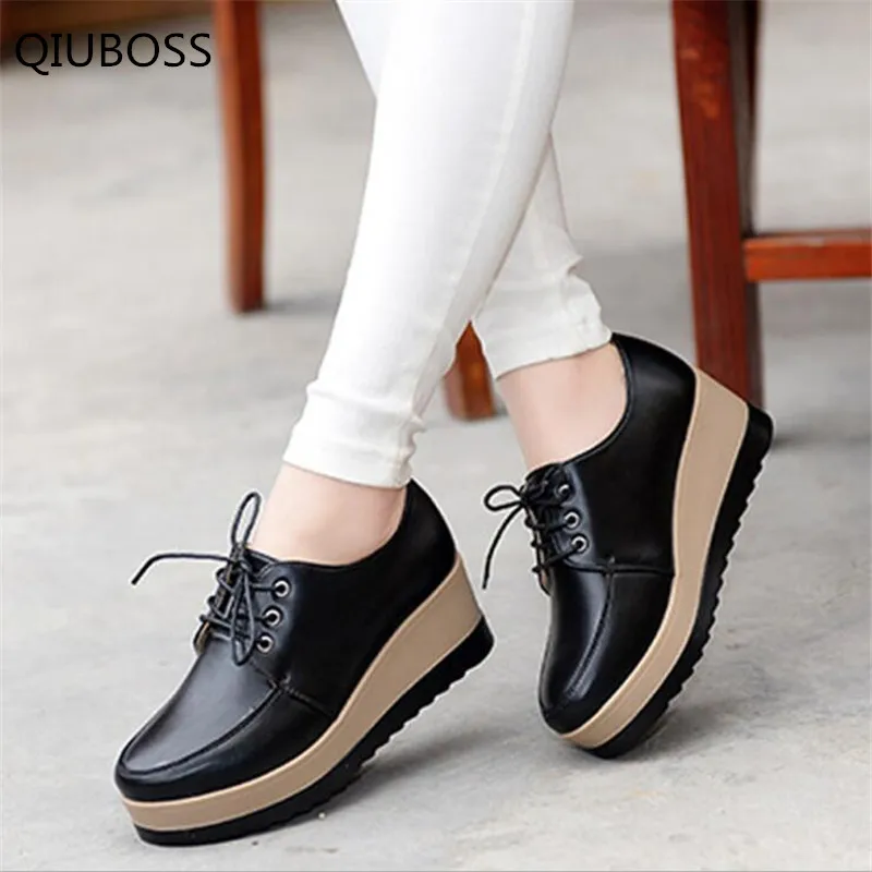 QIUBOSS Women's shoes Thick bottom made of genuine leather casual shoes fashionable waterproof on the platform sneakers Q741
QIUBOSS Women's shoes Thick bottom made of genuine leather casual shoes fashionable waterproof on the platform sneakers Q741