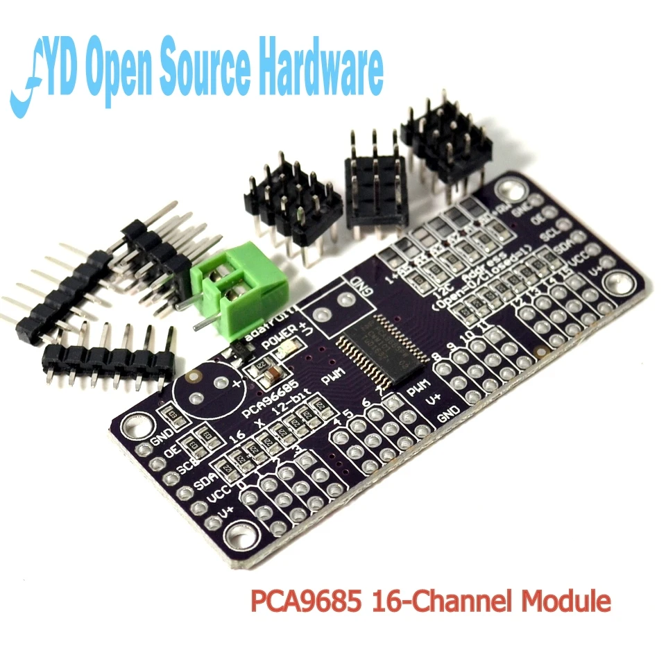 1pcs CJMCU-PCA9685 16-Channel 12-Bit Fm + I2C Bus PWM Controller Servo Control Module CJMCU-PCA9685
1pcs CJMCU-PCA9685 16-Channel 12-Bit Fm + I2C Bus PWM Controller Servo Control Module CJMCU-PCA9685